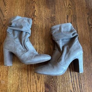 Chic Gray Heeled Boots for Women